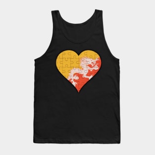 Bhutanese Jigsaw Puzzle Heart Design - Gift for Bhutanese With Bhutan Roots Tank Top